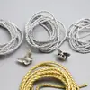 Cuerda de Piel Sintética Plateada Cadena de Metal Bolso Tejido a Mano Cierre de Cordón Hebilla de Resorte Mariposa Accesorios para Bolsos