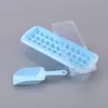 Caja de Hielo Doméstica de Verano con Tapa y Base Set de 33 Compartimentos Caja de Hielo Congelado Pala para Té Pala para Harina