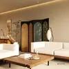 Biombo Plegable Neoclásico de Estética Oriental para Sala de Estar, Entrada, Sala de Té, Dormitorio, Mesita de Noche, Biombo de Grulla con Micro-Paisaje de la Dinastía Song