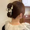 Grampo de Cabelo Geométrico de Liga Metálica Estilo Coreano Fresco e Doce Clipe de Tubarão Acessórios de Cabelo Moda Feminina Acessórios para Cabeça