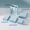 Caja Creativa Azul Desplegable para Joyería al por Mayor en Stock con Tapa y Cajón para Anillos, Pendientes, Collares y Empaque de Joyería