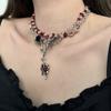 Collar de Ángel Rosa Amor Calle Hip Hop Europeo y Americano Gargantilla de Perlas de Moda Cadena para Clavícula Dulce Fresca de Moda