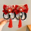 Pinza para el pelo de niña pequeña León Danzante Hanfu Borla Año Nuevo Accesorio para el pelo Peluca Princesa Lazo Adorno para el pelo Pinza para el pelo de niños