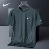 Camiseta de Manga Corta de Seda Helada de Peso Pesado para Hombre, Nueva Camiseta de Manga Media Estilo Verano, Camiseta Casual Deportiva Delgado de Secado Rápido