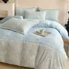 Juego de Ropa de Cama de Lujo de Cuatro Piezas con Forro Polar de Invierno, Nuevo Juego de Sábana y Funda de Edredón Gruesa y Cálida de Terciopelo de Leche 2025