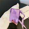 Bolsa de Teléfono Móvil de Hombro Único de PVC 2025, Bolsa Cuadrada Pequeña de Color Sólido, Bolsa de Gelatina, Bolsa de Maquillaje Cruzada, Bolsa Portátil para Guardar Maquillaje