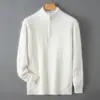 Suéter de Lana Pura Nuevo Otoño/Invierno Baicai Rong para Hombre, Cuello Redondo, Media Cremallera, de Negocios, Sencillo, Casual, Camiseta de Punto Base