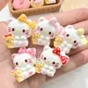 Gatito de Dibujos Animados 3D Hecho a Mano DIY Llavero de Pegamento de Crema Accesorios para el Cabello Pequeños Accesorios de Resina Pinza para el Cabello Material Decoración