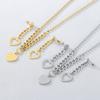 Promocional Moda Europea y Americana Simple Acero Inoxidable Aretes en Forma de Corazón Collar Set para Mujer Fabricante de Joyería de Dongguan