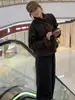 Abrigo Corto Integrado de Piel de Oveja para Mujer, Nuevo Estilo Coreano Otoño e Invierno 2025, Chaqueta Biker Engrosada con Cuello Alto