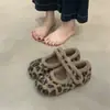Zapatos de Plataforma Mary Jane de Lana con Piel para Mujer 2026 Otoño/Invierno Forro Cálido Zapatos Individuales Velcro Birken Zapatos de Algodón