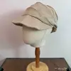 Gorra de Béisbol de Cáñamo 100% de Alta Gama con Visera Suave para Mujer, Versátil para Primavera y Verano, Gorra tipo Newsboy Plisada de Estilo Japonés que Afina el Rostro