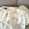Estilo Ins Desejo Puro Doce Katie Algodão Doce Pijama Feminino Verão Puro Desenho Animado Anime Estilo Japonês Conjunto de Roupa para Casa