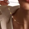 Collar con nombre de 26 letras de personalidad europea y americana, chapado en oro para mujer, regalo DIY del Día de San Valentín, cadena para la clavícula