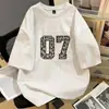 Camiseta de Algodón Puro de Peso Pesado 260g, Camisa Casual de Manga Corta para Hombre, Estilo Japonés Artístico, Moderna, Elegante, Hombros Caídos, Streetwear, Harajuku, Ins