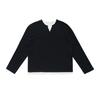 Camiseta de punto waffle de manga larga de color liso, estilo falso de dos piezas, nicho americano, nueva para otoño e invierno, 320g, cuello redondo, para hombre y mujer