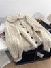 Cardigan Suéter Retrô da Moda para Mulheres Baixinhas, Tricô Solto para Outono e Inverno