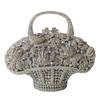 Bolso de mano transfronterizo nuevo cesta de flores diamante bolso de noche calado metálico de mano bolso de diamante bolso de mano de banquete para mujer