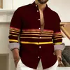 Camisa de rayas de manga larga para hombre de Amazon transfronteriza