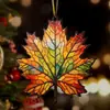 Pingente Folha Impresso Árvore de Natal Transfronteiriço Natal Plano Acrílico 2D Decoração Enfeites de Natal Pendurados