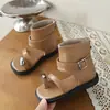 Sandalias de Cuero Suave para Niñas con Punta de Tira, Verano 2026, Sandalias Romanas de Caña Media con Punta Cuadrada, Suelas Suaves y Empeines Medios-Altos