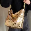 Bolsas de Diseñador de Nicho para Mujer 2025 Nueva Moda de Invierno Bolso de Hombro Cruzado Lentejuelas Bolso Tote Elegante de Gran Capacidad