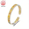 Pulsera de Plata para Mujer Tobillera Plata 9999 Plata de Ley Pulsera Método Antiguo Esmalte Yoshimi Pulsera Dorada y Plateada para Madre y Novia