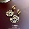 Pendientes de Lujo Ligero Medusa Retrato de Ángel Geométricos Redondos Pendientes Moda 2026 Joyería al por Mayor para Mujeres