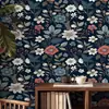 Pegatina de Pared Floral Romántica Autoadhesiva Papel Tapiz Resistente a la Humedad y al Moho Ecológico Lujo Ligero Decorativa para Pared de Dormitorio Armario Renovación