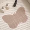 Alfombra Antideslizante de Mariposa para Baño Ducha Alfombra de Pie para Baño Infantil Resistente a Caídas Impermeable Alfombra de Dibujos Animados Alfombra de Piso para Inodoro