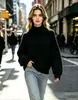Ropa de mujer transfronteriza 2026 suéter liso de cuello semi-alto para mujer, top de punto de otoño e invierno, camiseta básica, estilo nuevo