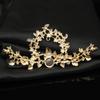 Accesorios de joyería de aleación corona grande para el cabello con diamantes horquilla estilo antiguo accesorios de abanico diy accesorios de joyería de rama venta al por mayor