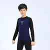 Ropa Deportiva y de Fitness de Secado Rápido de Manga Larga Ajustada para Niños y Hombres Otoño e Invierno Elástica Ropa Base para Baloncesto y Fútbol Top Ajustado