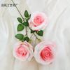 Simulación de 3 rosas búlgaras, arreglo floral para boda, decoración suave, flores falsas, venta al por mayor, comercio exterior