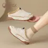 Sapatos Femininos Gongyang 2026 Inverno Novos Quentes com Forro de Lã Meia-Abertos Chinelos Casuais Versáteis Sapatos de Casa para Mulheres