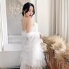 Vestido de Noche 2026 Estilo Nuevo Blanco Ligero Vestido de Boda con Aura, Sin Tirantes, Estilo Banquete, Como un Hada, Soñador, Vestido Estilo Bosque