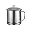 Vaso para Enjuague Bucal de Acero Inoxidable, Vaso Sencillo para Cepillado de Dientes con Asa, Vaso para Enjuague Bucal de Entrenamiento Militar, Vaso Portátil para Cepillado de Dientes, Vaso de Agua con Tapa