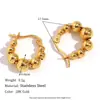 Aretes de aro con cuentas pequeñas degradadas de venta caliente transfronteriza europea y americana, acero inoxidable chapado en oro de 18 quilates, aretes sencillos de moda para mujer