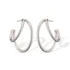 Brincos Geométricos de Design Nicho High-End Estilo Metal Europeu e Americano Aogu para Mulheres Moda Ins Versátil Elegante Novos