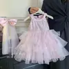 Vestido de Niña Verano 2026 Nuevo Elegante Bebé Malla con Lentejuelas Vestido de Princesa Vestido Formal de Verano para Niños Vestido de Pastel