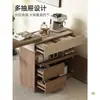 Mostrador de barra retráctil de madera maciza minimalista italiano para sala de estar, gabinete divisorio largo para apartamento pequeño, mesa de café lateral para sofá en casa