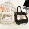 Lindo Bolso Cruzado para Estudiante Universitario Bolso Estilo Universitario para Mujer Transparente Color Sólido Bolso Hinchado Dolorido Gran Capacidad Bolso de Hombro para Estudiante de Secundaria Trendy