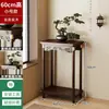 Estante de flores estilo chino para sala de estar, de pie, multicapa, madera maciza, estante de almacenamiento para plantas en maceta de balcón, macetas de interior
