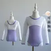 Roupas de Dança para Crianças Roupas de Treino Meninas Outono e Inverno Novo Manga Longa Costura Veludo Body Dança Chinesa Dança Folclórica Ballet