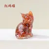Grava de cristal natural transfronteriza pegamento gato lindo gato decoración de escritorio para el hogar oficina adornos de resina venta al por mayor