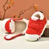 Zapatos para niños pequeños zapatos de algodón para niñas 0-1-3 años 2 niños pequeños otoño e invierno suela suave antideslizantes forrados de felpa zapatos gruesos