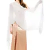 Vestido de noche para mujer, chal de gasa con imitación de diamantes de imitación, bufanda brillante, suave y transparente, para boda, fiesta, graduación, velo