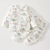 Conjunto de Ropa de Otoño para Bebé Ropa de Primavera y Otoño para Bebés Niños y Niñas Pijamas de Algodón Puro Ropa Exterior Infantil Ropa Interior Térmica