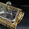 Venda por Atacado do Fabricante de Caixas Retangulares de Três Compartimentos Galvanizadas a Ferro com Entalhes de Diamante para Frutas Secas para Casa Pratos de Frutas Requintados