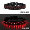 Suministros para Mascotas Cuerda Anti-Pérdida de Advertencia Nocturna Bordada Carga USB Emisor de Luz LED Collar para Mascotas Collar para Perro
